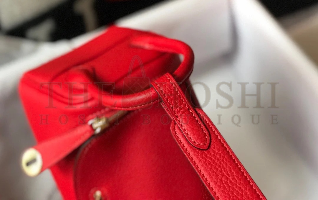 H**me5 Lindy Mini Bag In Red Clemence Leather GHW Master Quality