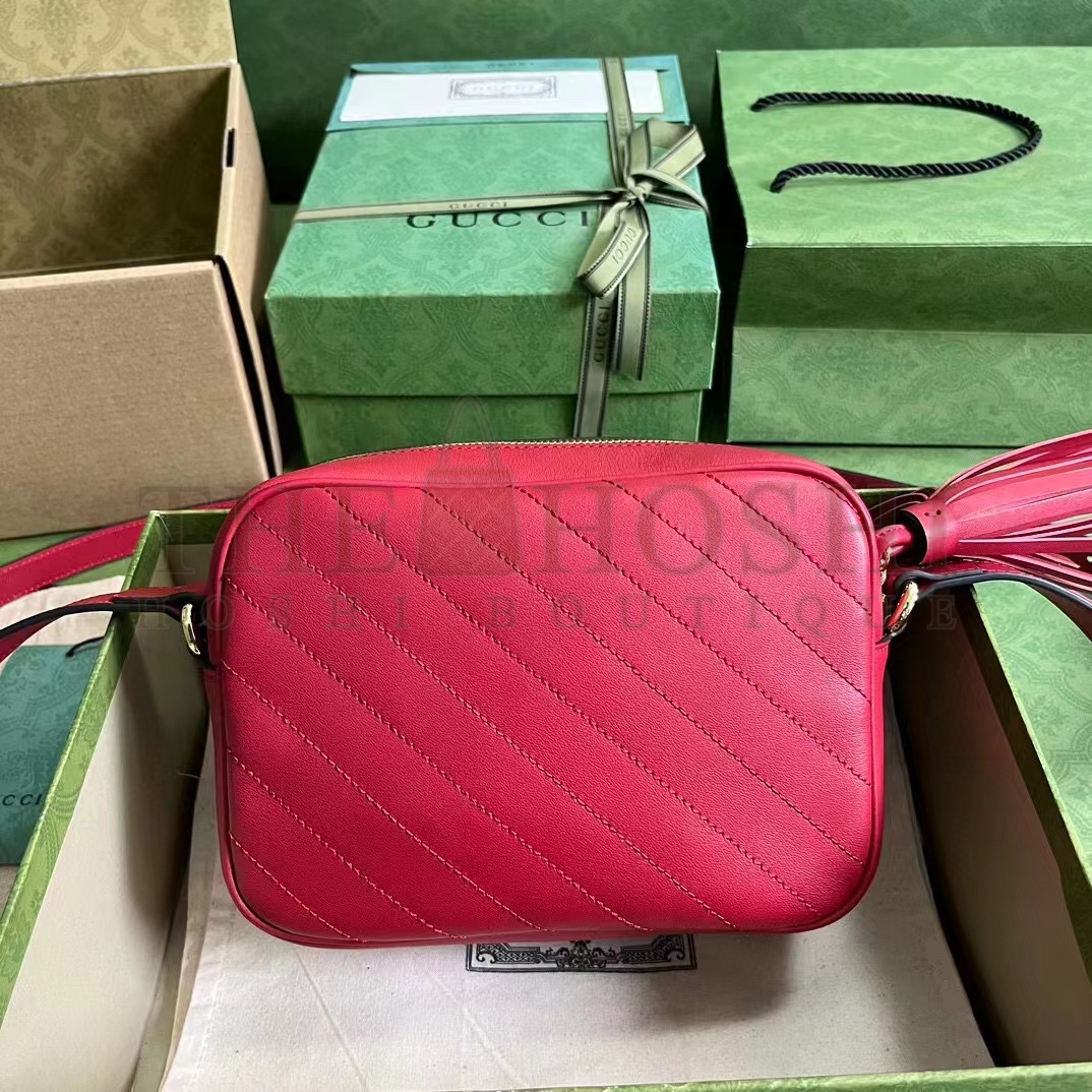Gvc*1 Women GG Blondie Small Shoulder Bag Red Leather Round Interlocking G Master Quality