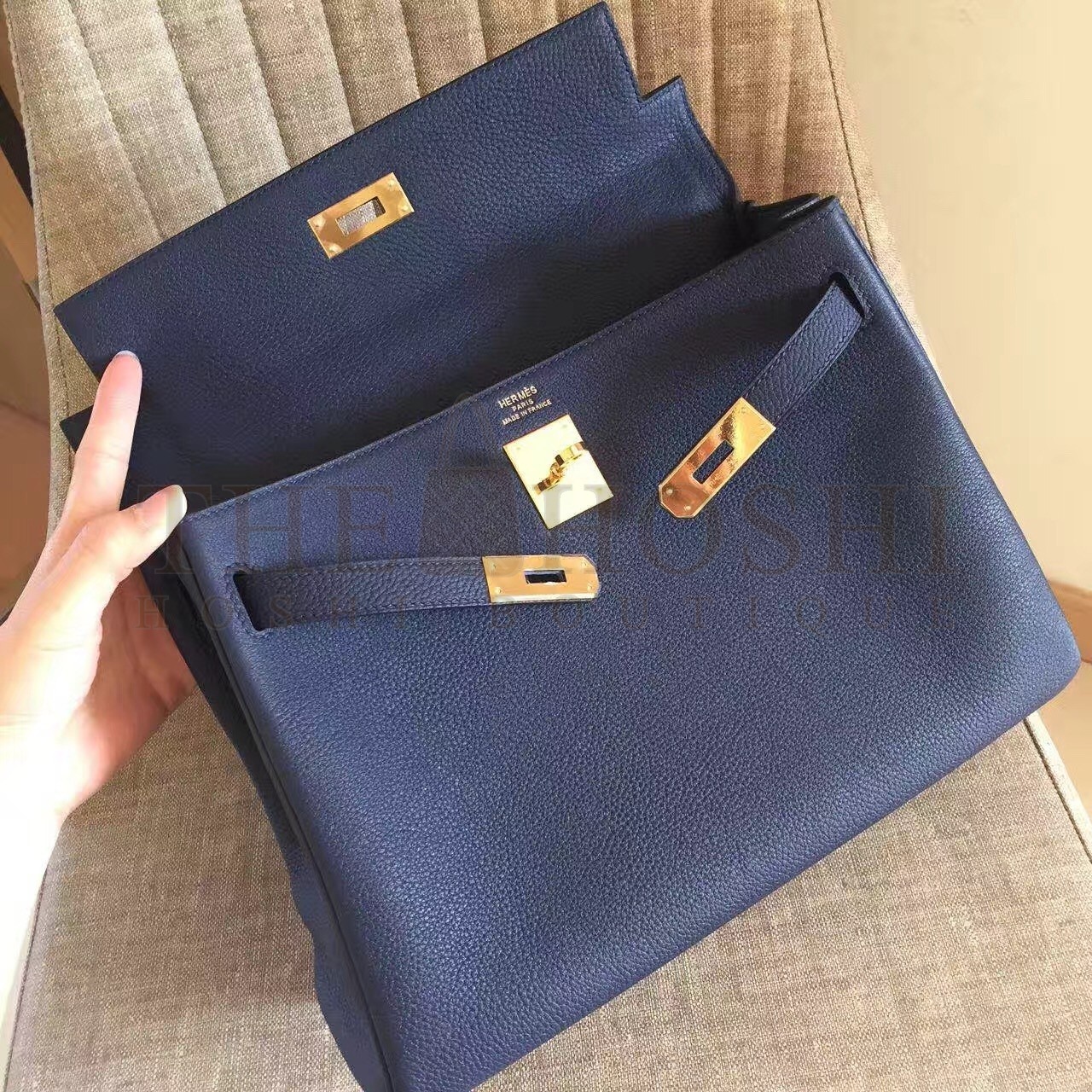 H**me5 Sapphire Clemence Kelly Retourne 32cm Handmade Bag Master Quality