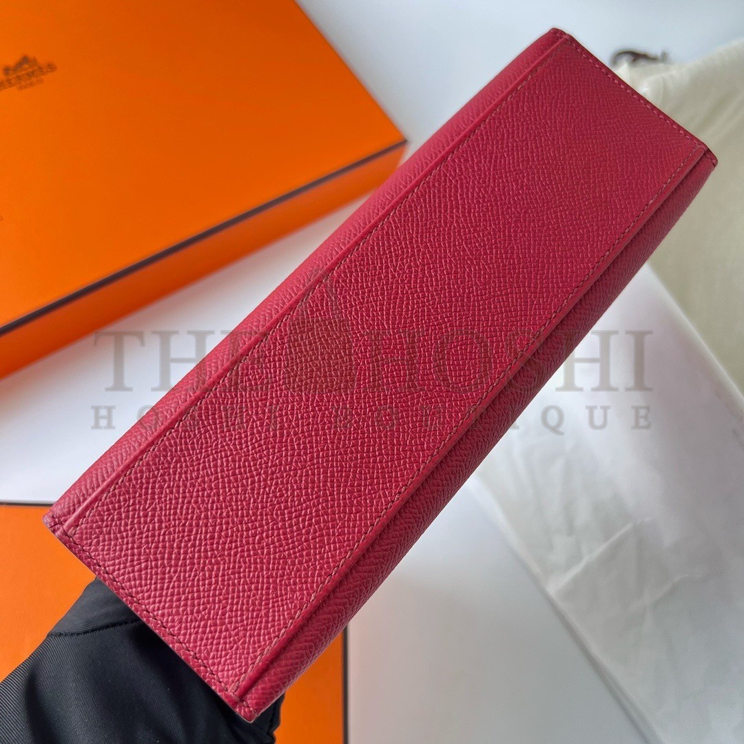 H**me5 Kelly Pochette Handmade Bag In Rouge Grenat Epsom Calfskin Master Quality