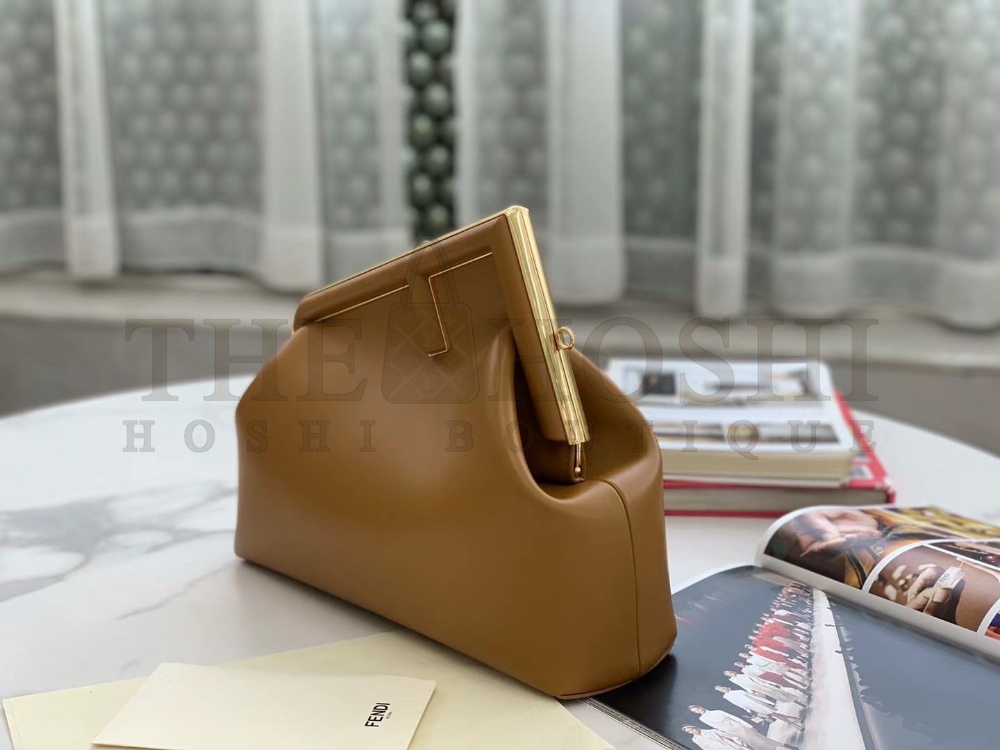 F**di First Medium Bag In Brown Nappa Leather Master Quality