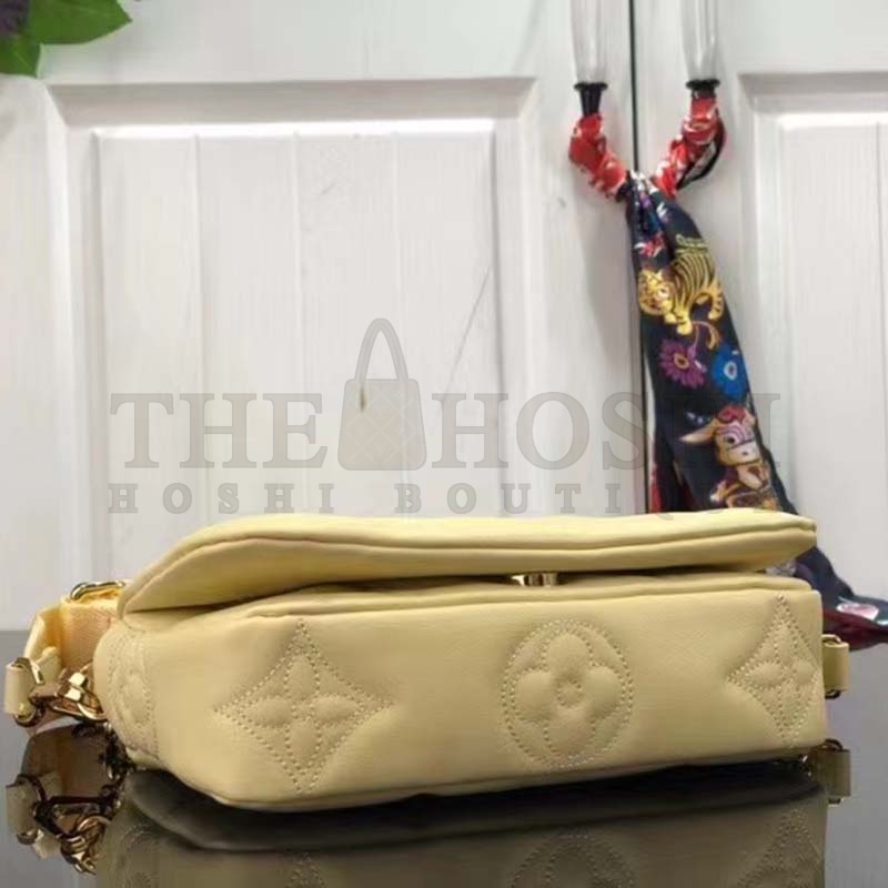 L0vis Vvtt0n LV Women Wallet On Strap Banane Yellow Monogram Embroidered Leather Master Quality