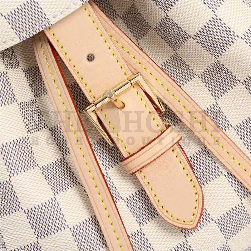 L0vis Vvtt0n LV Women Sperone Backpack in Damier Azur Canvas-Beige Master Quality