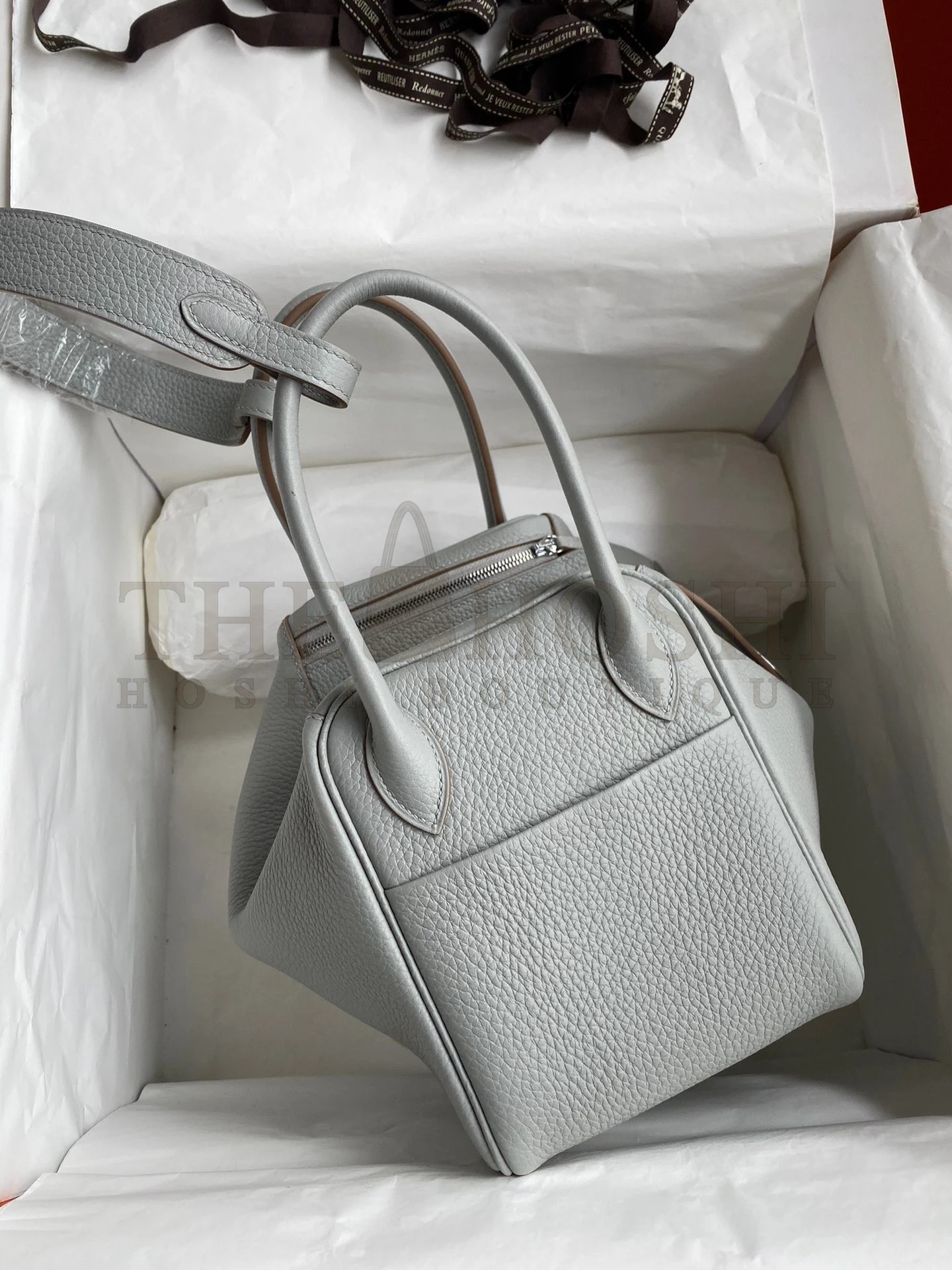 H**me5 Lindy 26 Handmade Bag In Blue Glacier Clemence Leather Master Quality