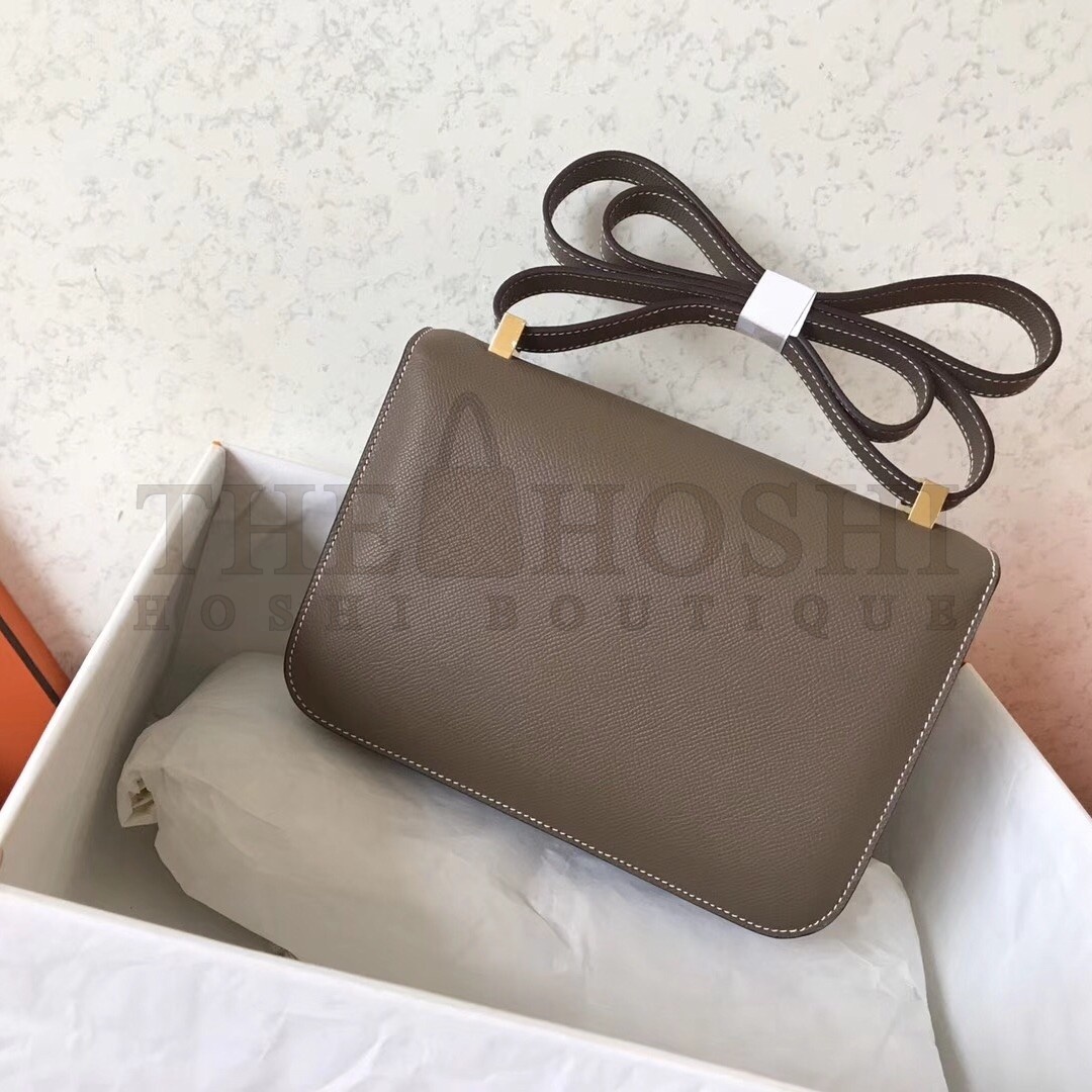 H**me5 Epsom Constance 24cm Taupe Handmade Bag Master Quality
