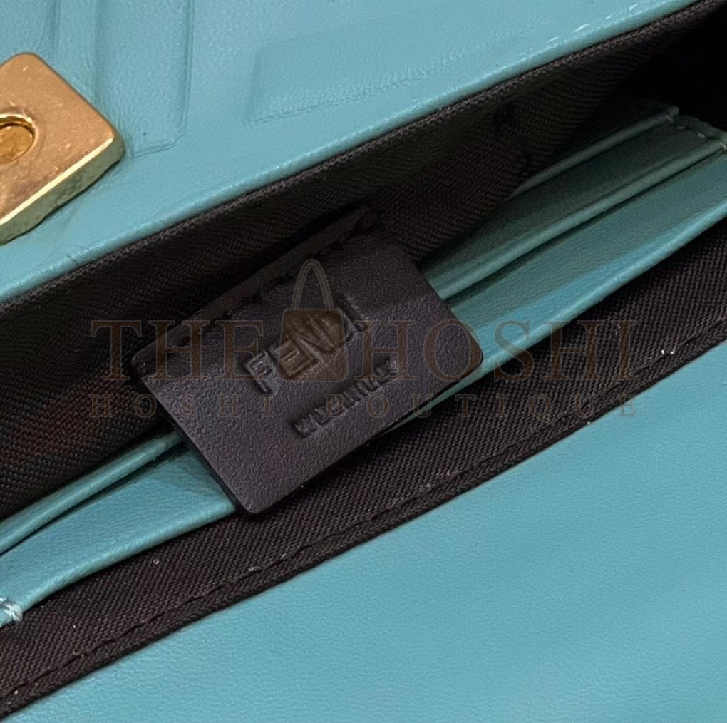 F**di Small Baguette Bag In Blue FF Nappa Leather Master Quality