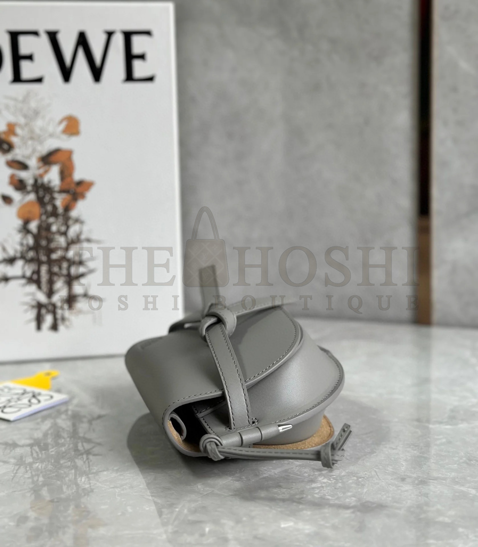L0ew* Gate Dual Mini Bag In Grey Calfskin Master Quality