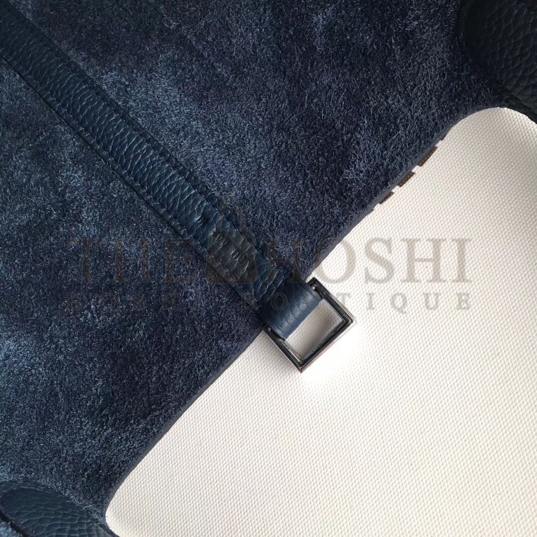 H**me5 Navy Picotin Lock 22cm Braided Handle Bag Master Quality