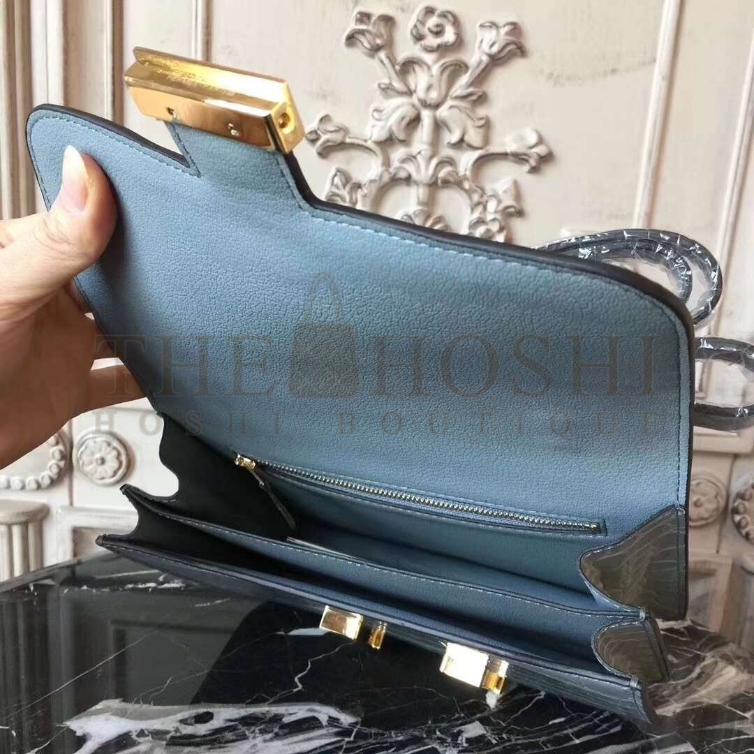 H**me5 Blue Lin Constance MM 24cm Crocodile Bag Master Quality