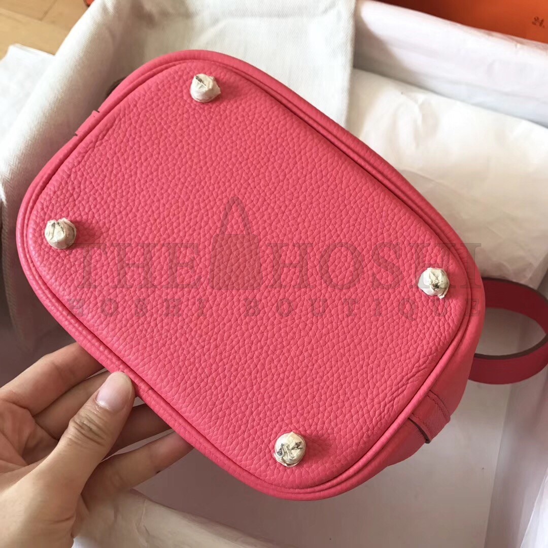 H**me5 Rose Lipstick Picotin Lock PM 18cm Handmade Bag Master Quality
