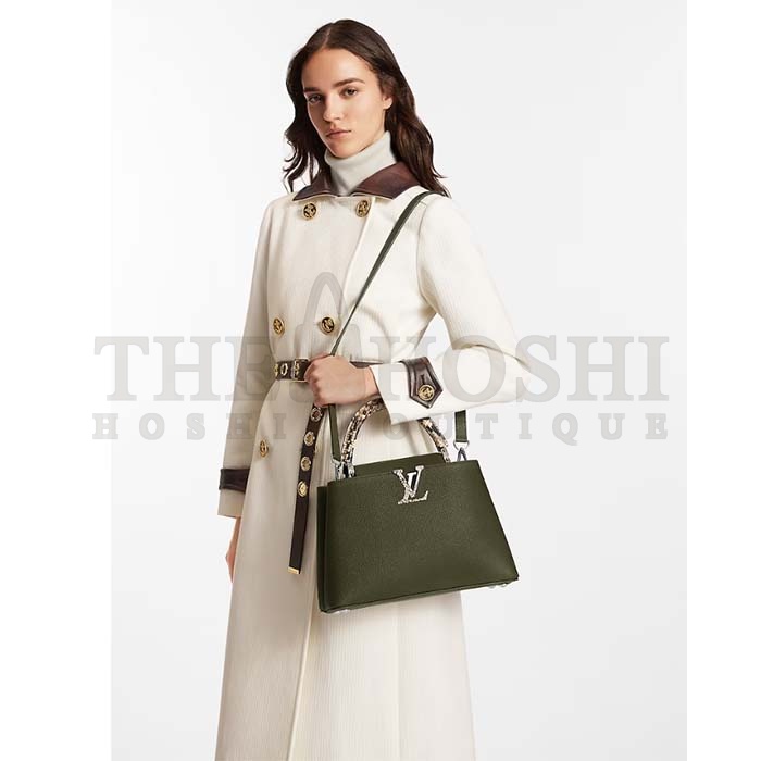 L0vis Vvtt0n LV Women Capucines MM Handbag Taurillon Cowhide Leather Python Trim Master Quality