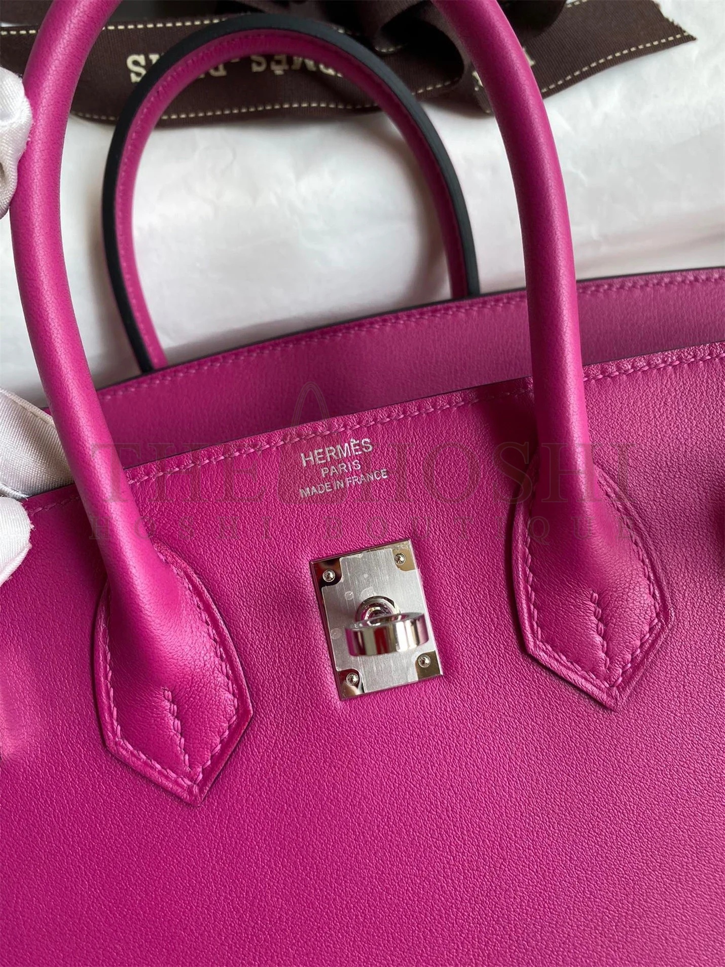 H**me5 Birkin 25 Retourne Handmade Bag In Rose Purple Swift Calfskin Master Quality
