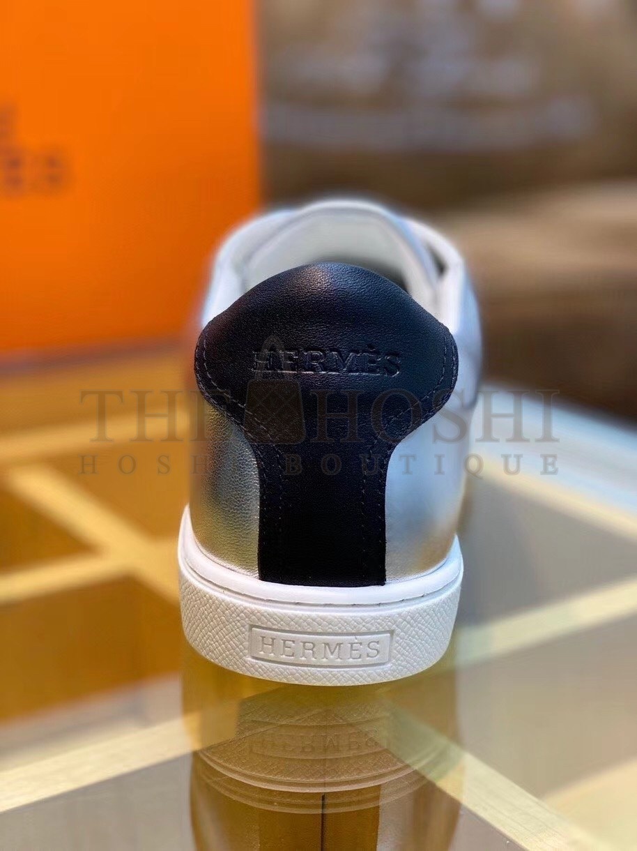 H**me5 Avantage Sneakers In Grey Metallic Leather Master Quality