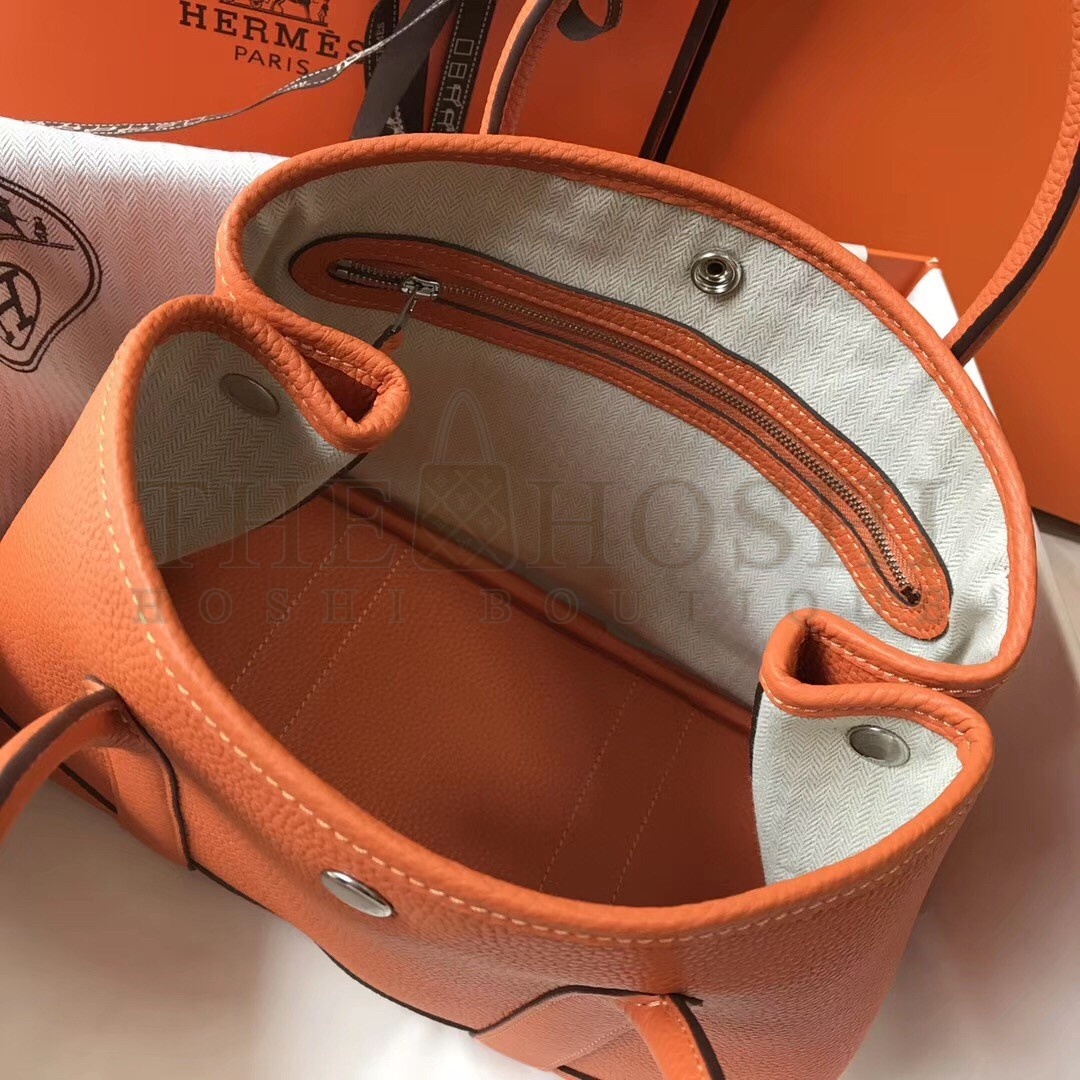H**me5 Garden Party 36 Bag In Orange Clemence Leather Master Quality