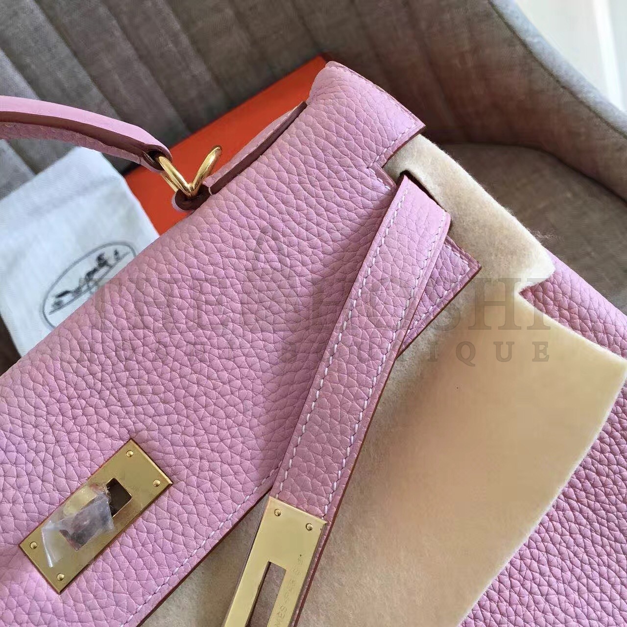 H**me5 Pink Clemence Kelly Retourne 32cm Handmade Bag Master Quality