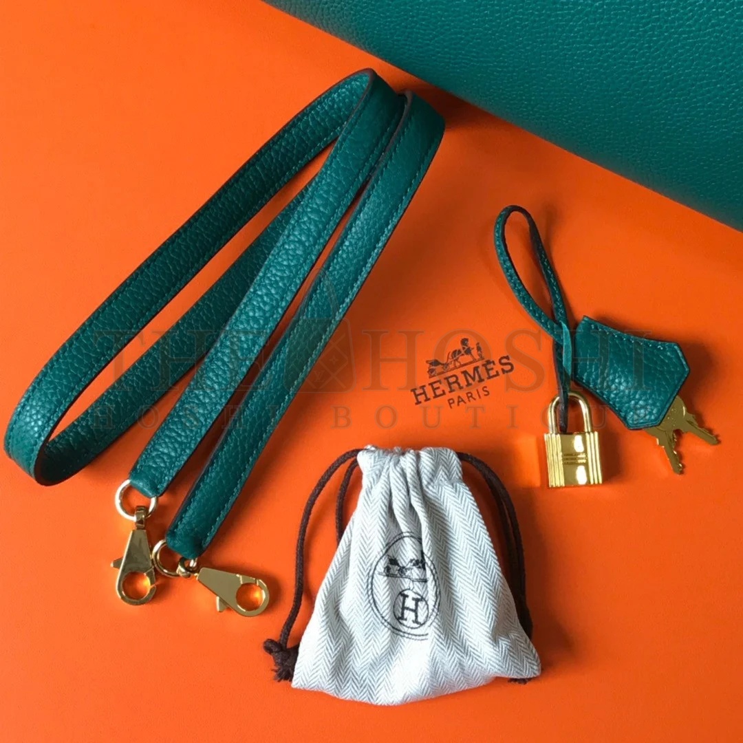 H**me5 Kelly 32cm Retourne Bag in Malachite Clemence Leather GHW Master Quality