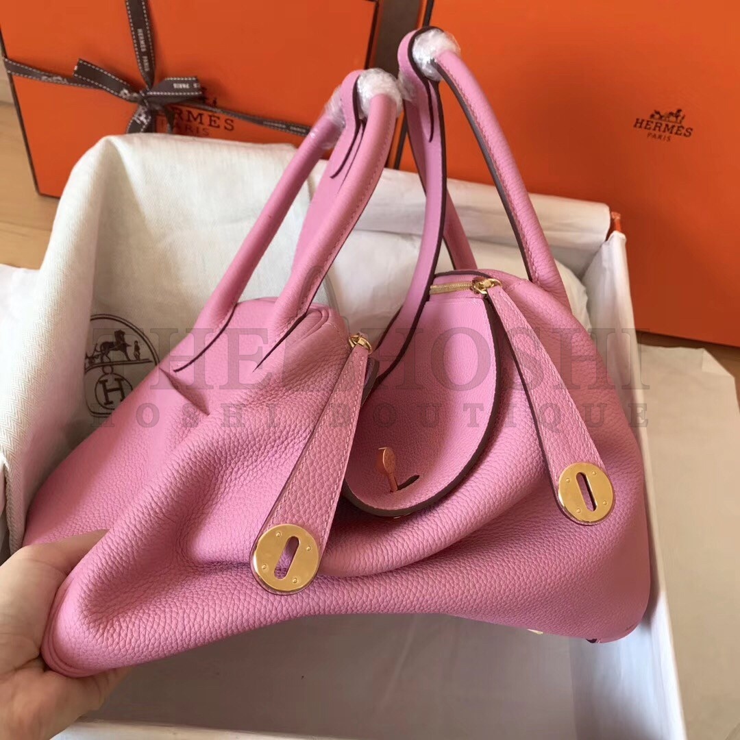 H**me5 Pink Lindy 30cm Clemence Handmade Bag Master Quality