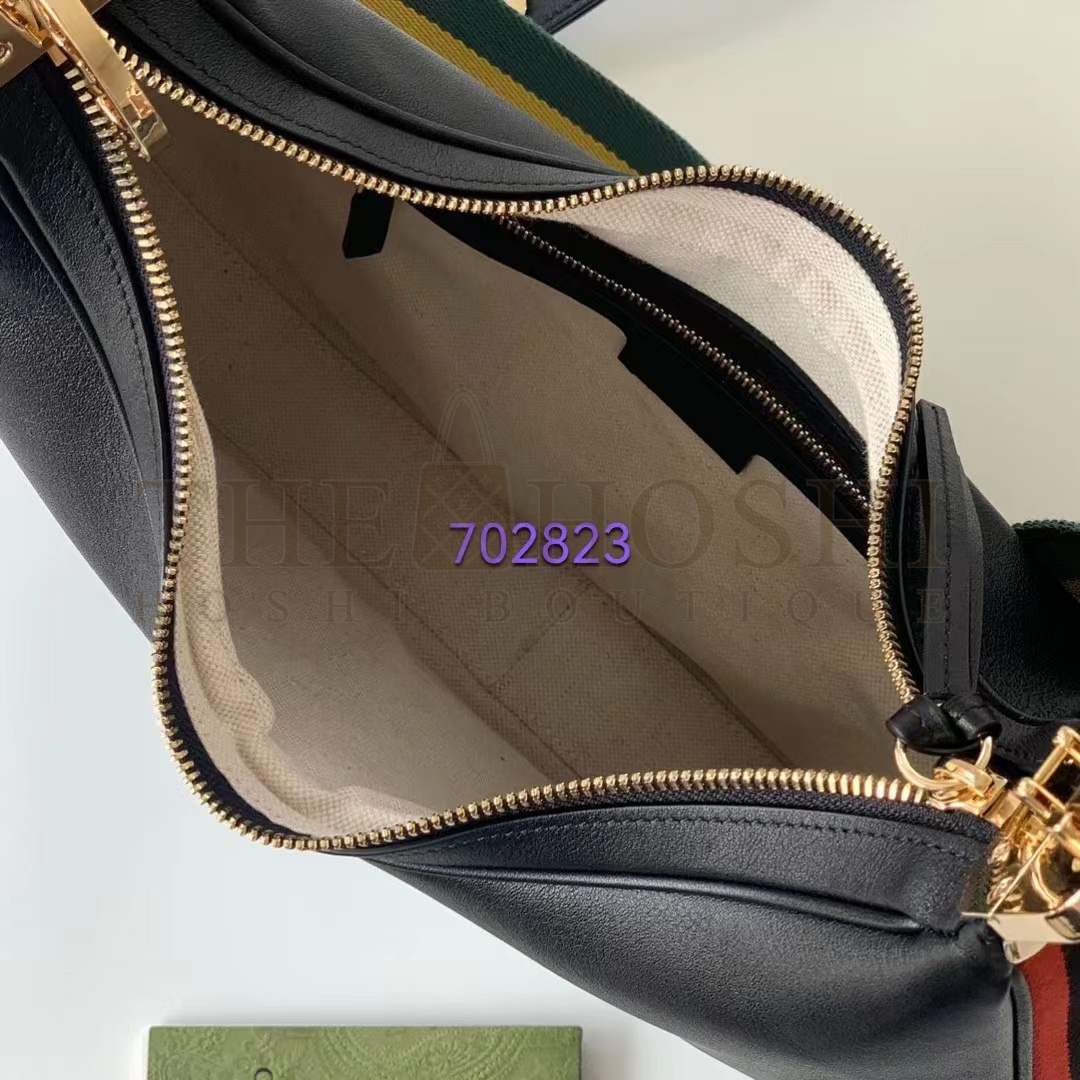 Gvc*1 Women Attache Large Shoulder Bag Black Leather Master Quality