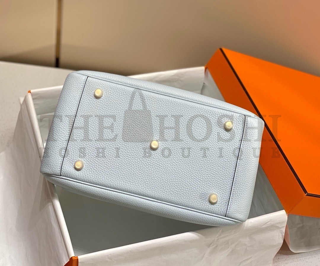 H**me5 Lindy 30cm Bag In Blue Brume Clemence Leather GHW Master Quality
