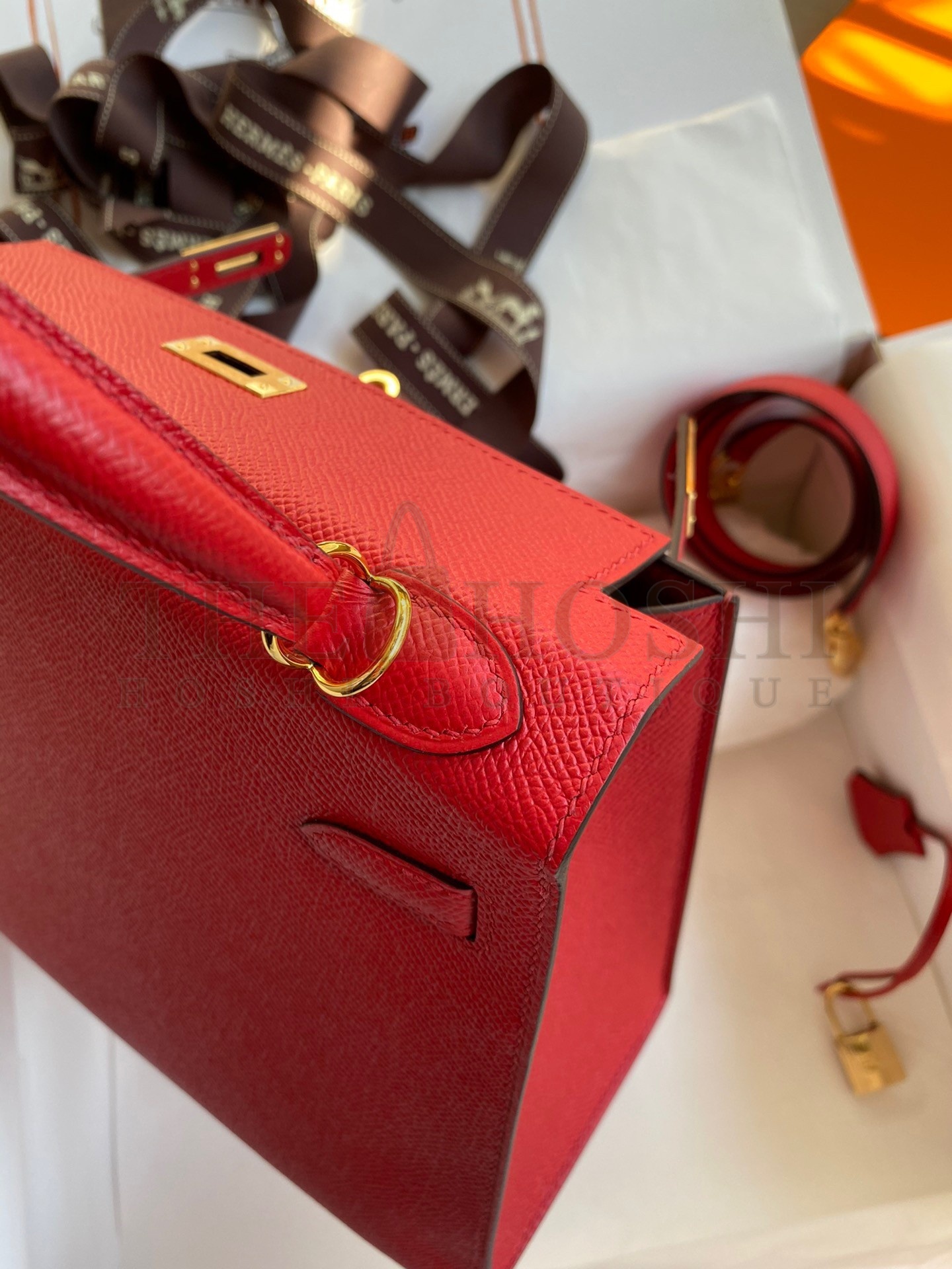 H**me5 Epsom Kelly 25cm Sellier Handmade Red Bag Master Quality