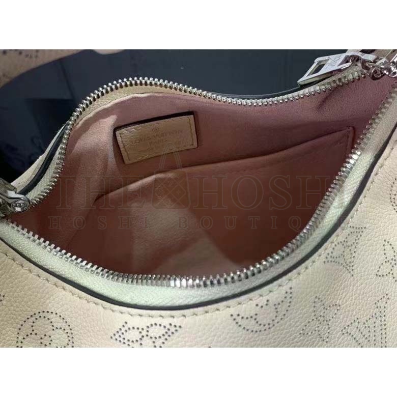L0vis Vvtt0n LV Women Why Knot PM Handbag Cream Beige Perforated Mahina Calf Leather Master Quality