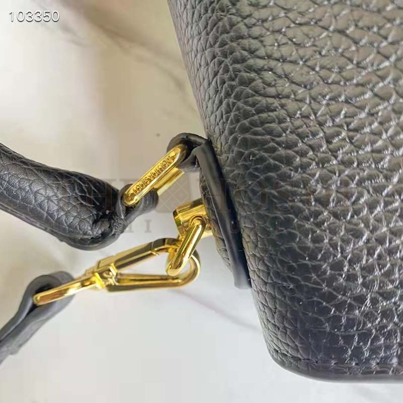 L0vis Vvtt0n LV Women Twist One Handle PM Handbag Black Taurillon Cowhide Master Quality