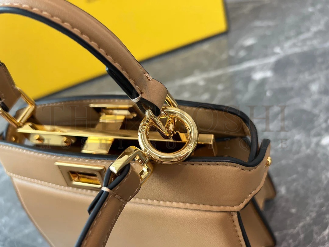 F**di Peekaboo ISeeU Petite Bag In Beige Nappa Leather Master Quality