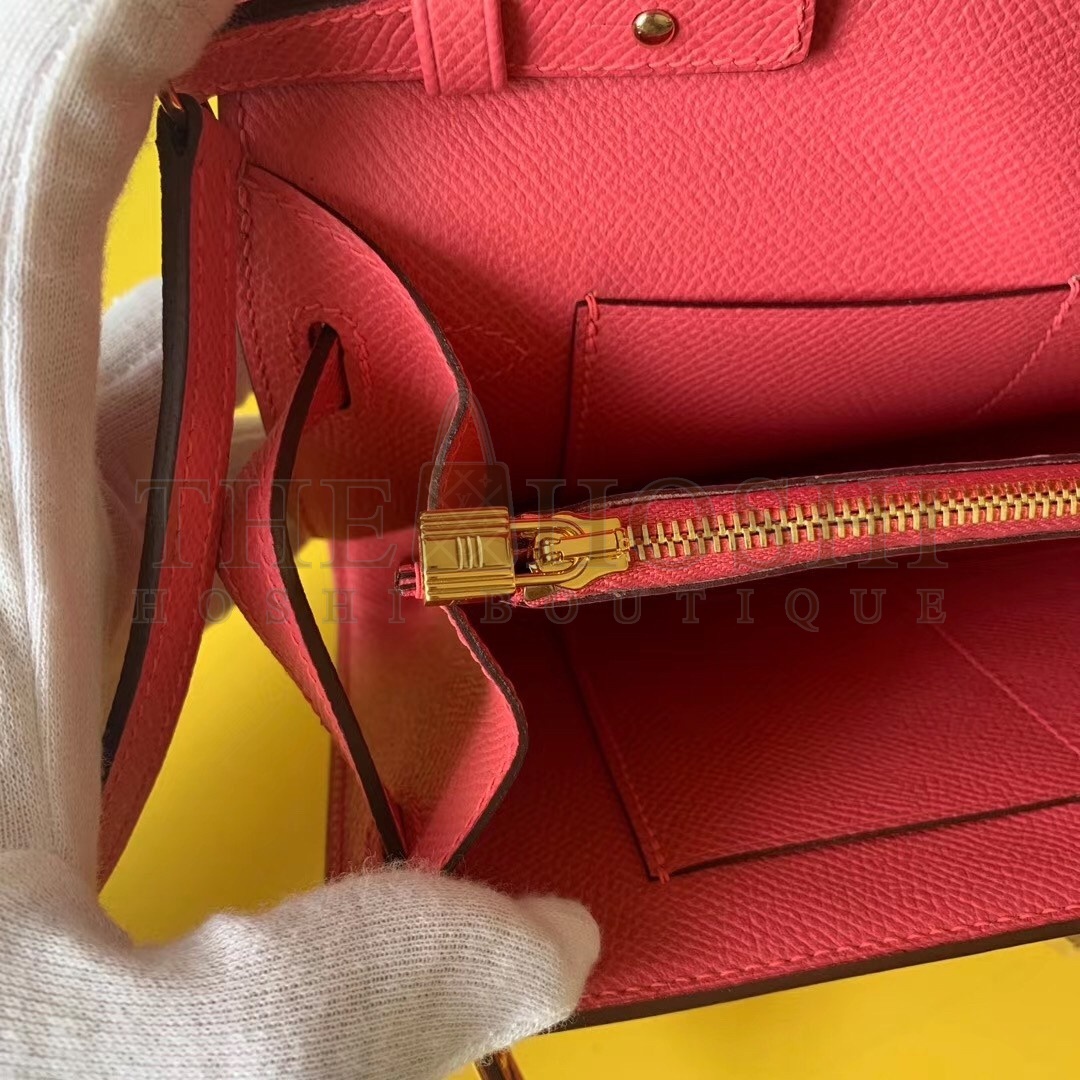 H**me5 Kelly Classique To Go Wallet In Rose Lipstick Epsom Calfskin Master Quality