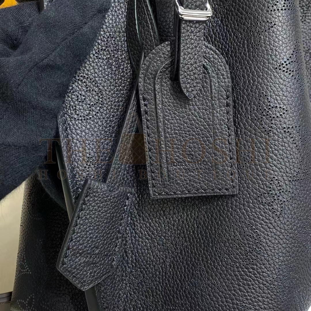 L0vis Vvtt0n LV Women Muria Bucket Bag Black Mahina Perforated Calf Leather Master Quality
