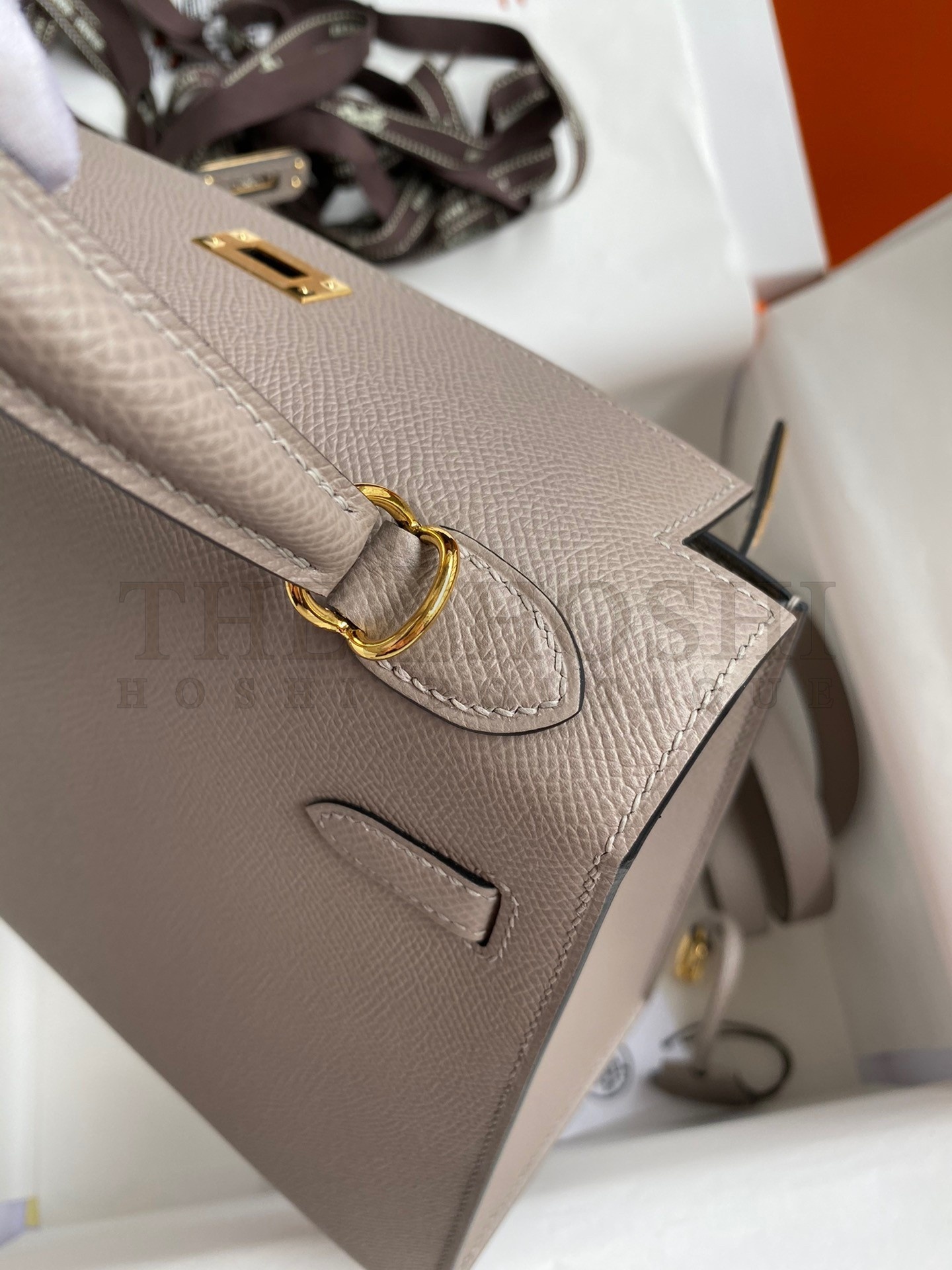 H**me5 Epsom Kelly 25cm Sellier Handmade Grey Bag Master Quality