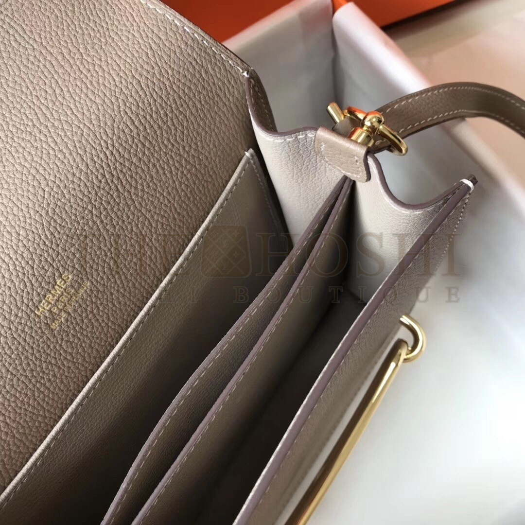 H**me5 Mini Sac Roulis 18cm Bag In Grey Evercolor Calfskin Master Quality