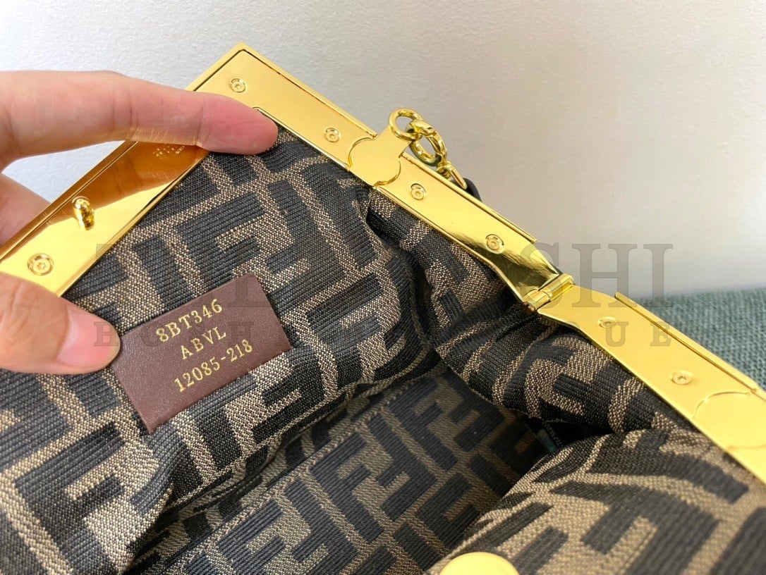 F**di First Small Bag In Black Nappa Leather with Python F Master Quality