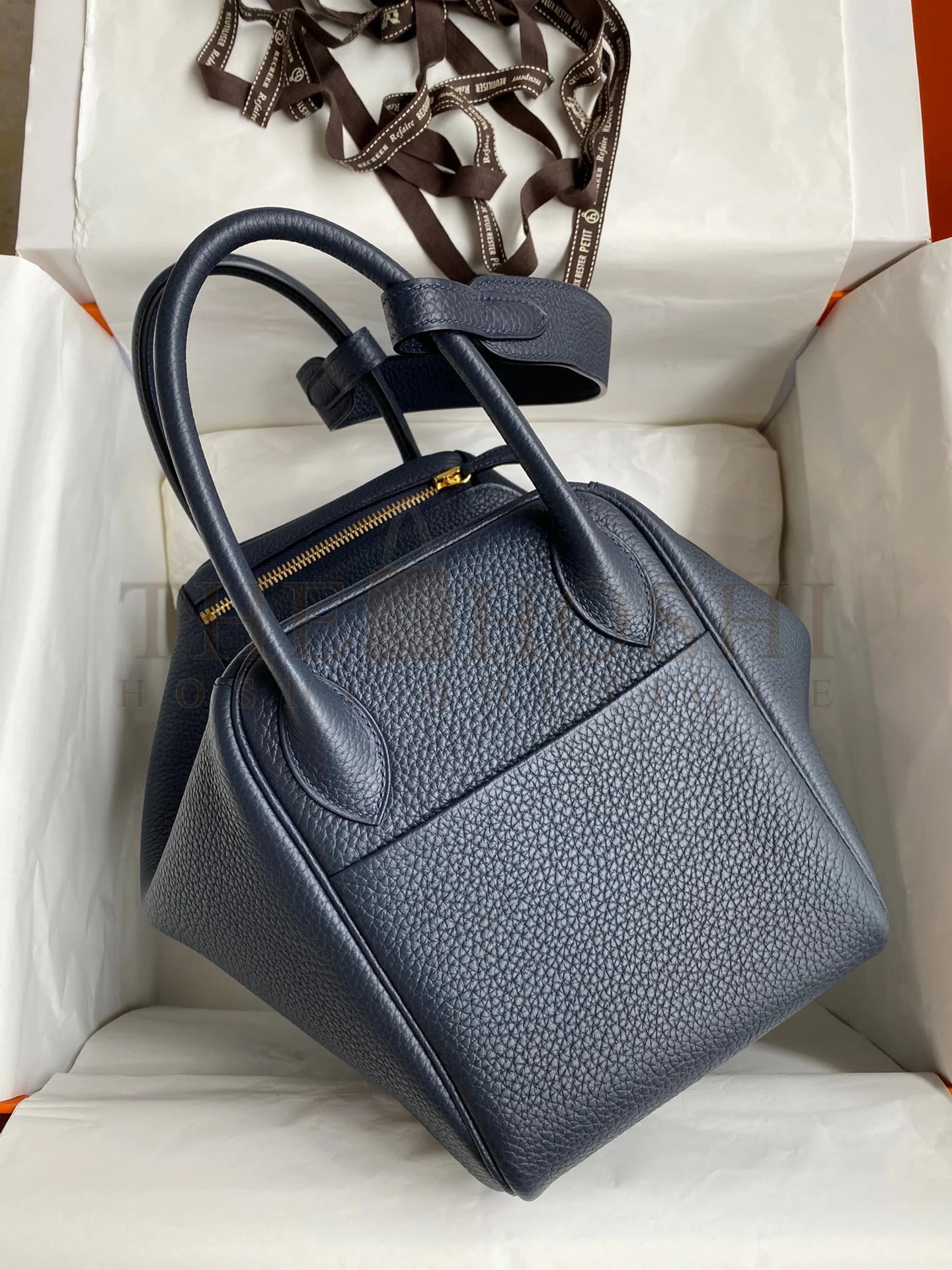 H**me5 Lindy 30 Handmade Bag In Blue Nuit Clemence Leather Master Quality