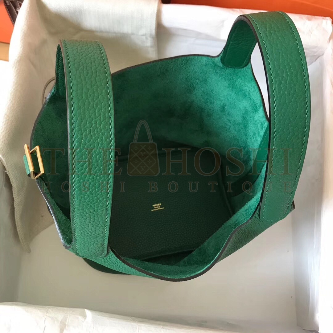 H**me5 Vert Vertigo Picotin Lock MM 22cm Handmade Bag Master Quality