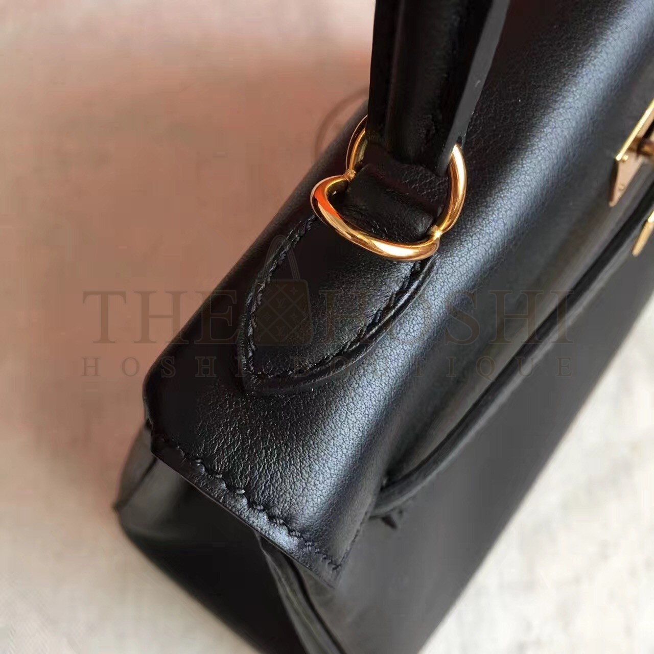 H**me5 Swift Kelly 25cm Retourne Handmade Black Bag Master Quality