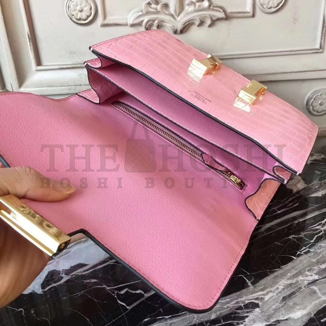 H**me5 Pink Constance MM 24cm Crocodile Bag Master Quality