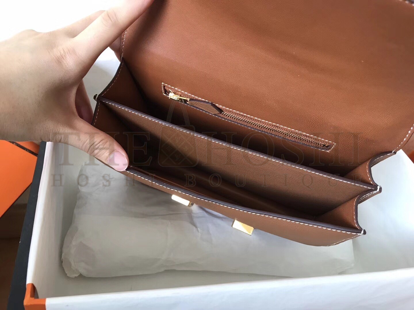 H**me5 Epsom Constance 24cm Brown Handmade Bag Master Quality