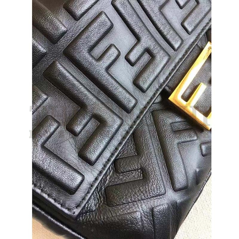 F**di Women Baguette Chain Mini Black Nappa Leather Bag Master Quality