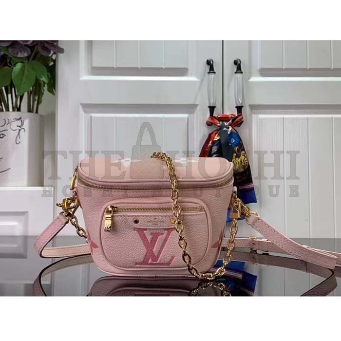 L0vis Vvtt0n LV Women Mini Bumbag Monogram Pink Monogram Empreinte Embossed S*pple Grained Cowhide Master Quality