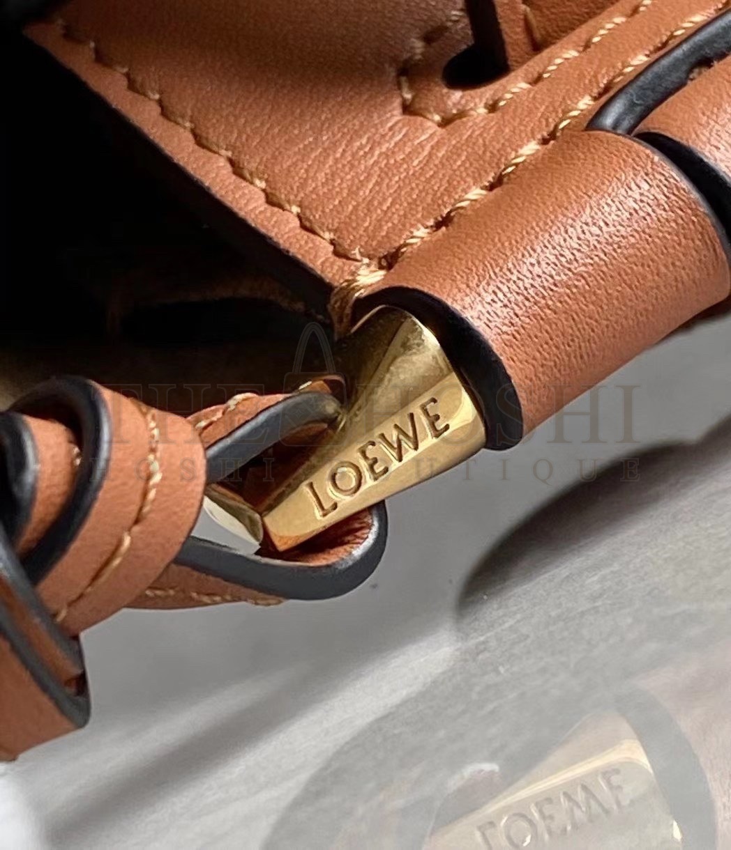 L0ew* Mini Gate Dual Bag In Tan Calfskin Master Quality
