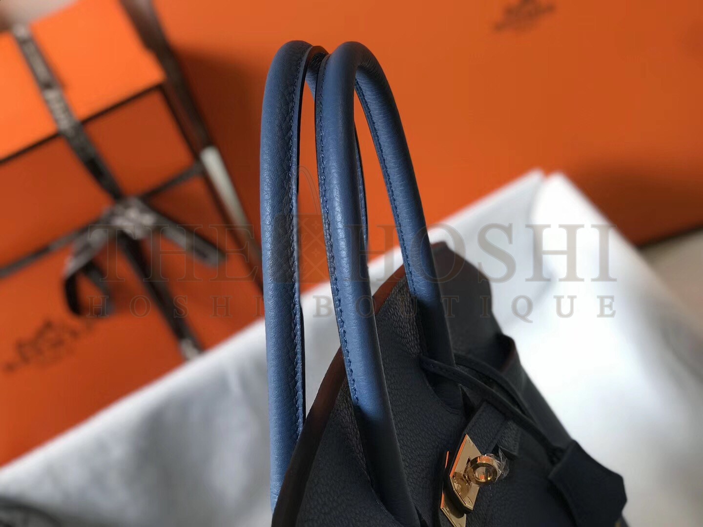 H**me5 Birkin 30 Bag in Blue Agate Clemence Leather with GHW Master Quality