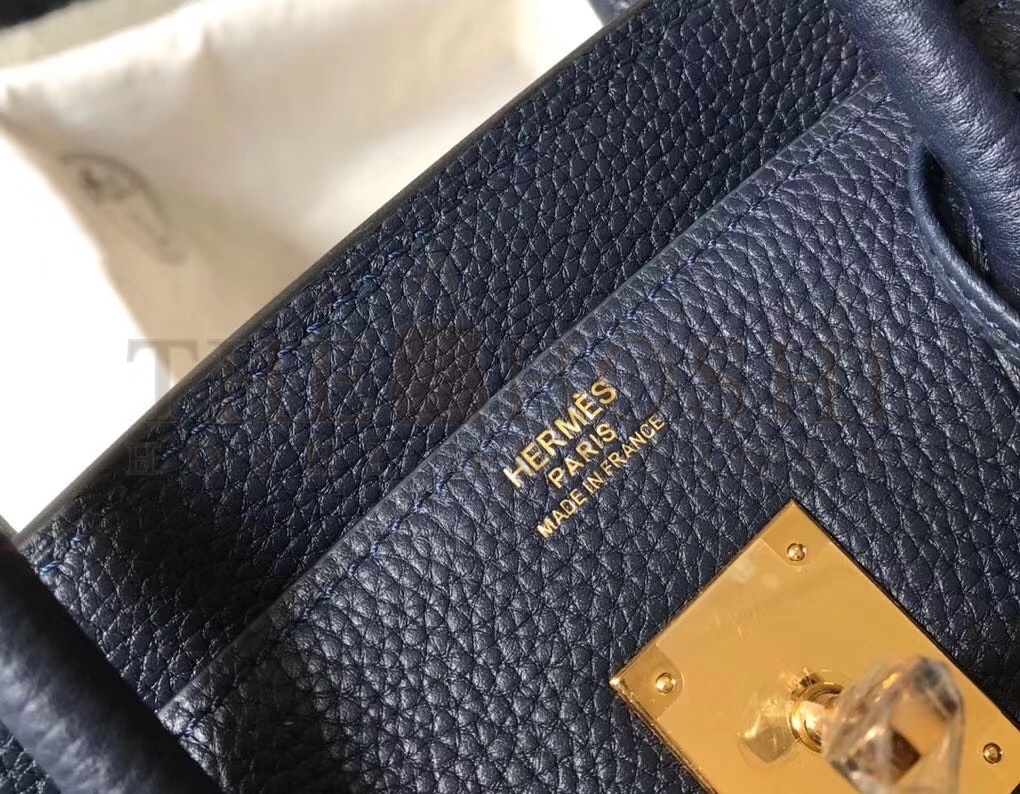 H**me5 Birkin 35 Bag in Navy Blue Clemence Leather with GHW Master Quality