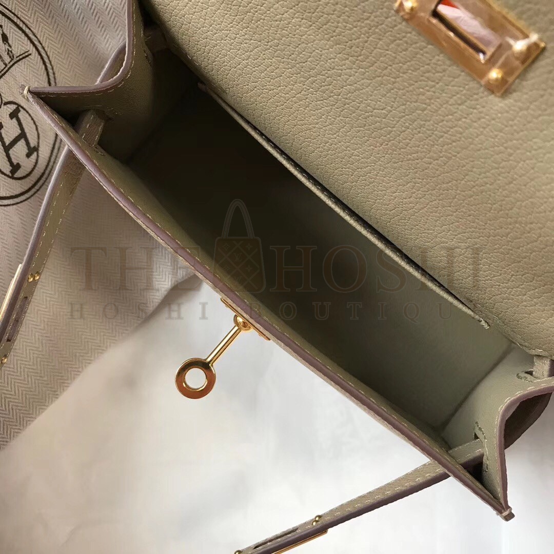 H**me5 Kelly Mini II Bag In Gris Tourterelle Epsom Leather Master Quality