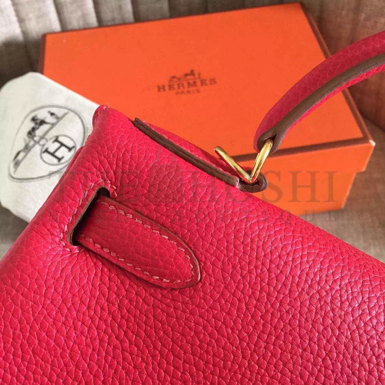 H**me5 Red Clemence Kelly Retourne 32cm Handmade Bag Master Quality