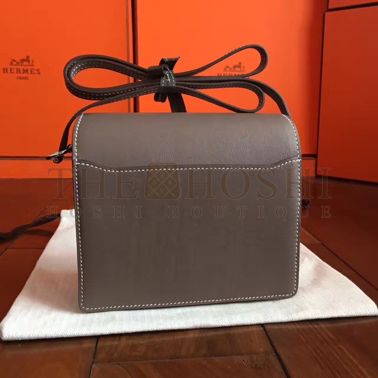 H**me5 Mini Sac Roulis Bag In Etoupe Swift Leather Master Quality