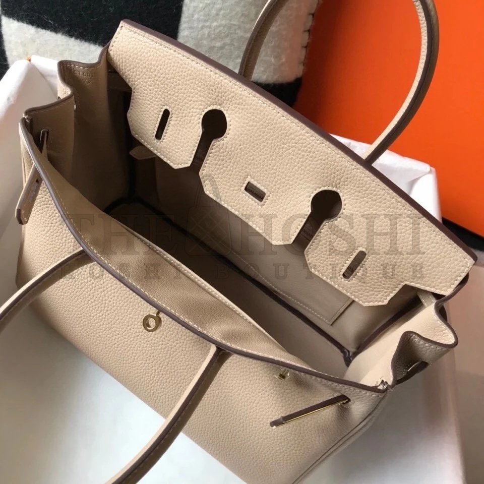 H**me5 Birkin 30 Bag in Trench Clemence Leather with GHW Master Quality