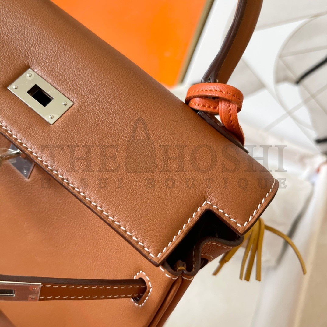 H**me5 Kelly Retourne 25 Handmade Bag In Gold Swift Calfskin Master Quality