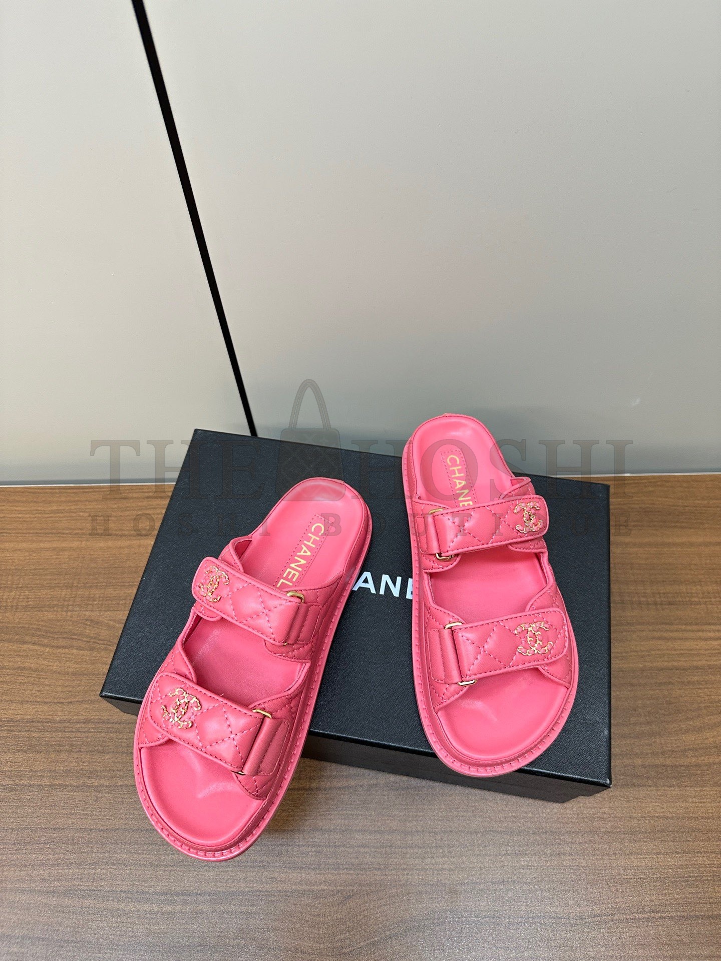 Ch**el Classic Velcro Dad Sandals real leather sole Master Quality