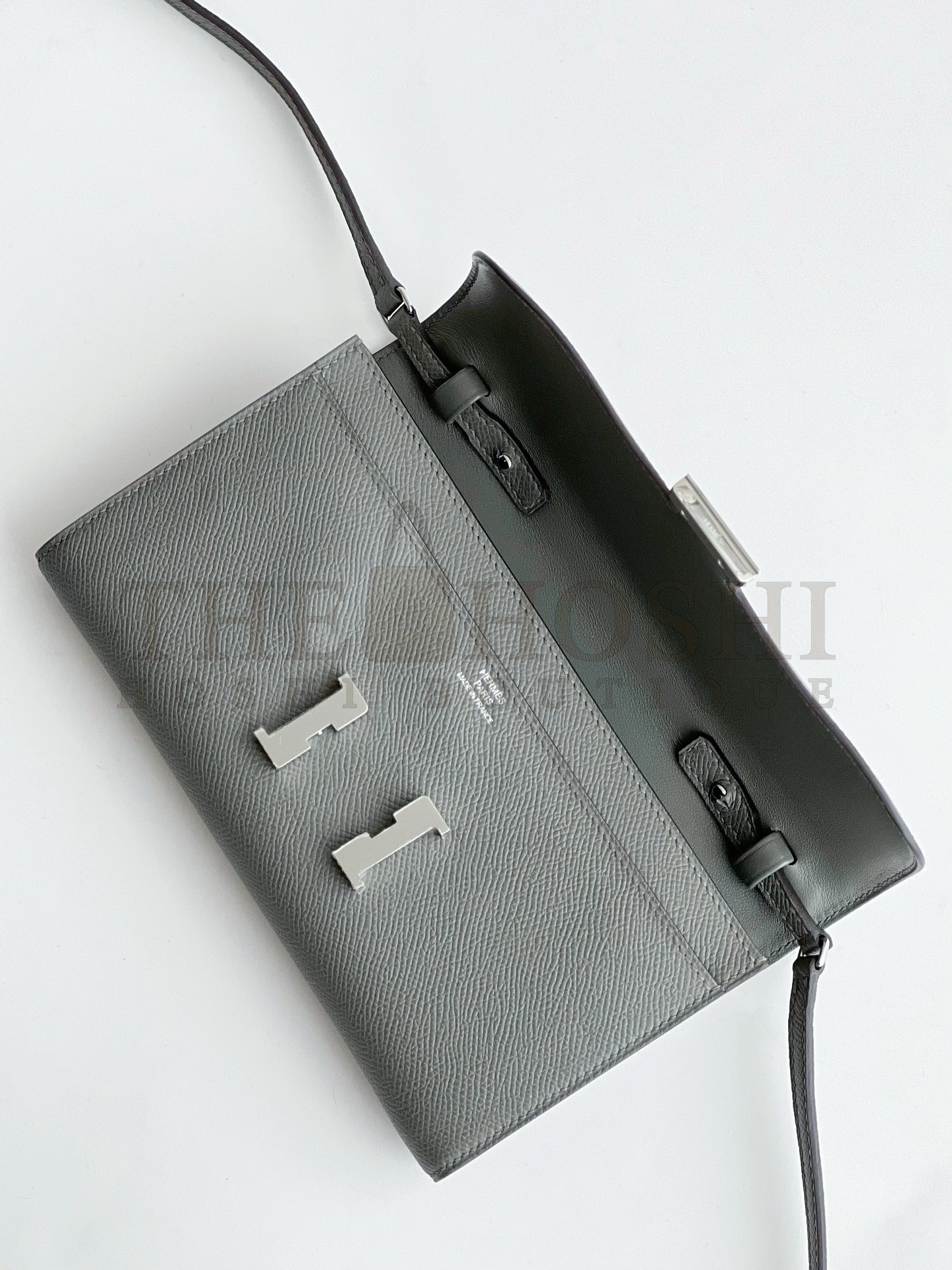 H**me5 Constance To Go Wallet in Gris Meyer Epsom Calfskin Master Quality