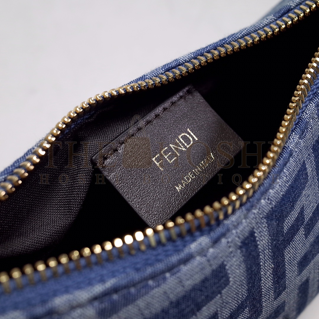 F**diGRAPHY light blue FF denim fabricmini bag Master Quality